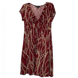 Plunging neckline burgundy dress size 12